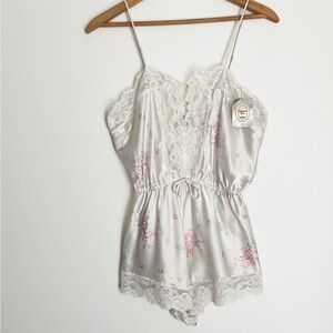 Vintage Christian Dior Satin Floral PlaySuit 80s-90s NWT Deadstock